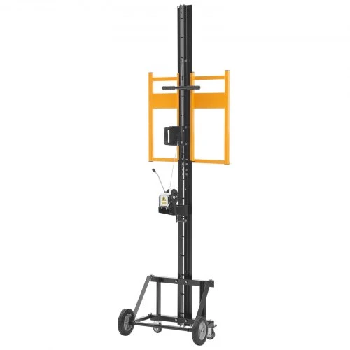 Koduva VEVOR gipso kartono keltuvas, 68 kg, 1219 x 4878 mm, su ratukais, geltonas