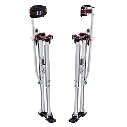 Koduva VEVOR gipso kartono stilts, reguliuojami 91,4–127 cm aliumininiai su apsauginiais kelių įtvarais, sidabriniai