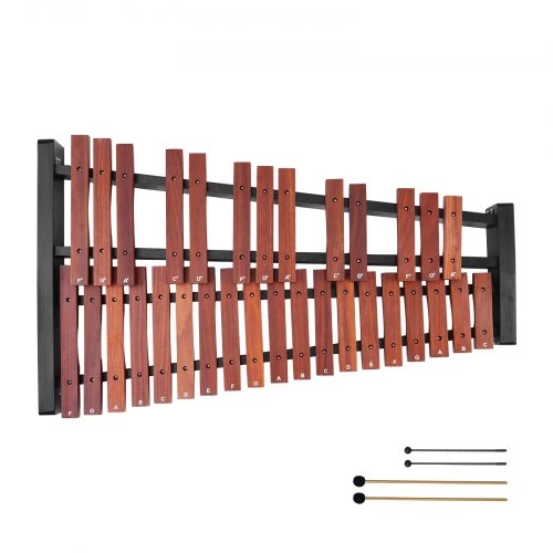 VEVOR Glockenspiel xylophone, 32 natų, medinis, su reguliuojamu stovu, 4 lazdelėmis ir nešiojamu krepšiu