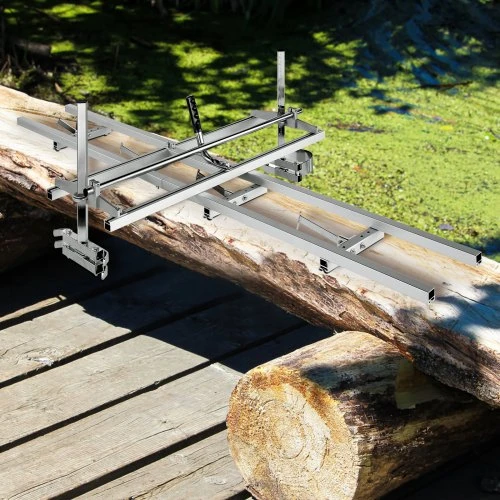 VEVOR Grandininio pjūklo lentpjūvės ir kreipiamojo bėgio sistema, aliuminis, sidabrinė, 36-91 cm, 2,74 m