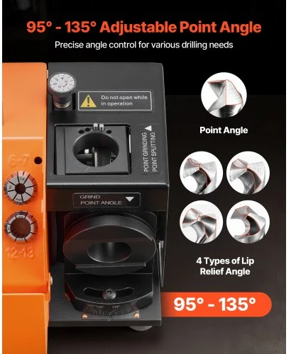 Koduva VEVOR grąžtų galąstuvas MR-13B, 3–15 mm, 95°–135°, 4600 aps./min., 13 įvorės