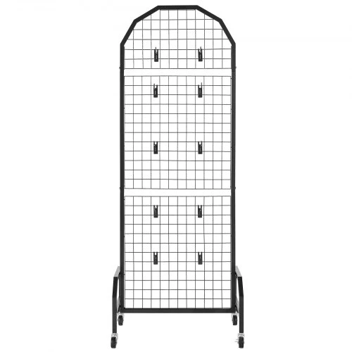 VEVOR Grid sienelės, 2 vnt., 600 x 1640 mm, juodos, su ratukais ir 20 kabliukų
