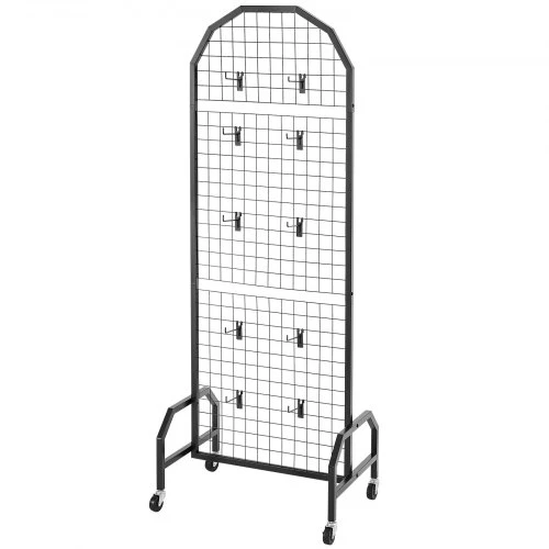 VEVOR Grid sienelės, 2 vnt., 600 x 1640 mm, juodos, su ratukais ir 20 kabliukų
