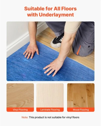 VEVOR Grindų paklotas 37,2 m², 3 mm, su garo barjeru, 2 ritiniai