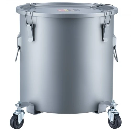 VEVOR Gruzdintuvės riebalų kibiras, 10 gal, su ratukais, pilkas