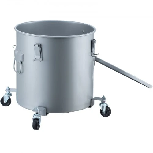 VEVOR Gruzdintuvės riebalų kibiras, 10 gal, su ratukais, pilkas