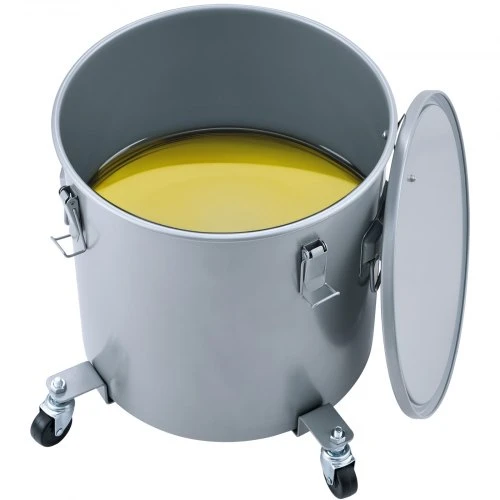 VEVOR Gruzdintuvės riebalų kibiras, 10 gal, su ratukais, pilkas