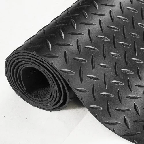 VEVOR Guminis garažo grindų rulonas su deimantiniu raštu, 3 mm x 4 pėdų x 10 pėdų, juodas