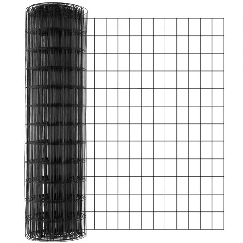 VEVOR Hardware cloth vielos tinklo ritinys, 910 x 15240 mm, 16 gauge, cinkuotas su juoda vinilo danga