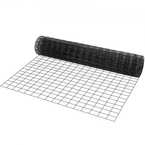 VEVOR Hardware cloth vielos tinklo ritinys, 910 x 15240 mm, 16 gauge, cinkuotas su juoda vinilo danga
