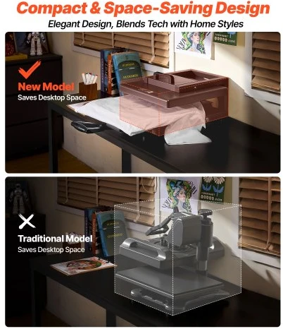 Koduva VEVOR hibridinis kaitinimo presas 380 x 380 mm, 5 viename, juodas