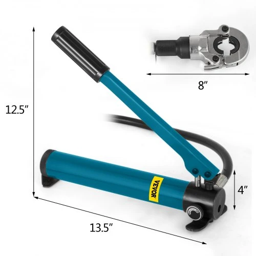 Koduva VEVOR hidraulinės užspaudimo replės 6T, V12-28 mm ir TH16-32 mm