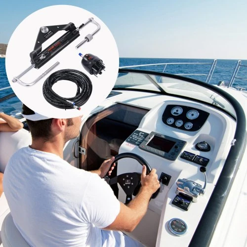 Koduva VEVOR hidraulinis bortinis vairavimo komplektas 150 HP, jūrinė vairo sistema su 26 pėdų žarna