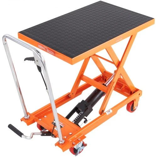 Koduva VEVOR hidraulinis kėlimo stalas vežimėlis, 230 kg, 720 mm, vieno žirklinio tipo, oranžinis