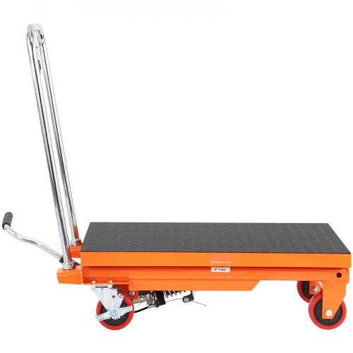 Koduva VEVOR hidraulinis kėlimo stalas vežimėlis, 230 kg, 720 mm, vieno žirklinio tipo, oranžinis