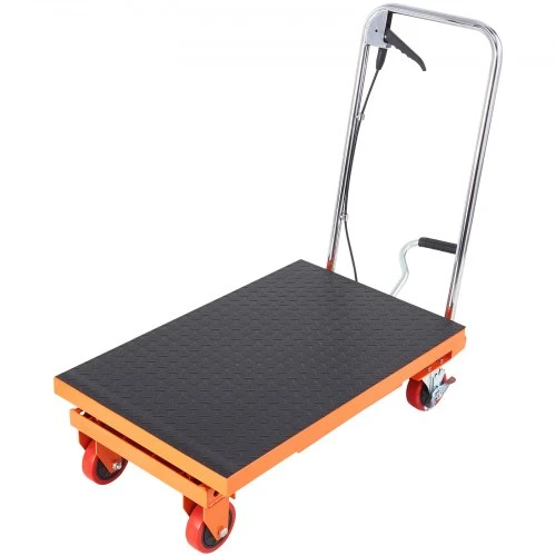 Koduva VEVOR hidraulinis kėlimo stalas vežimėlis, 230 kg, 720 mm, vieno žirklinio tipo, oranžinis