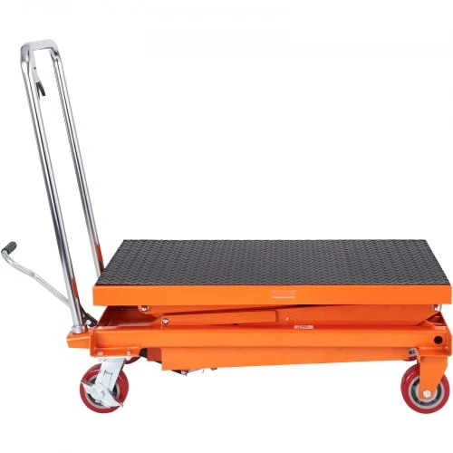 VEVOR Hidraulinis keltuvas vežimėlis, 350 kg keliamoji galia, 1530 mm kėlimo aukštis, dvigubas žirklinis, su 4 ratais