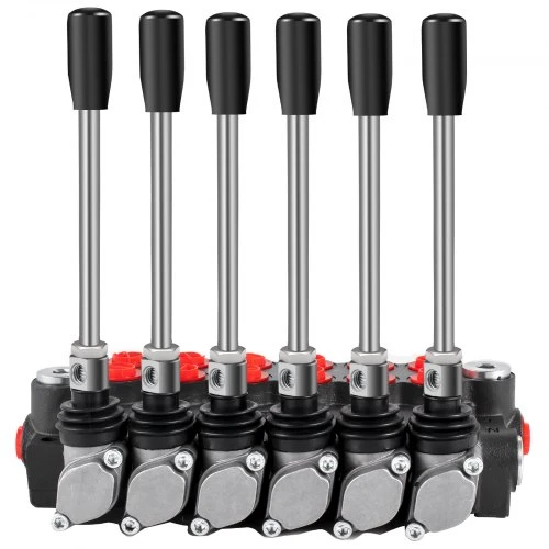 VEVOR Hidraulinis kryptinis valdymo vožtuvas, 6 ritės, 11 GPM, 3600 PSI