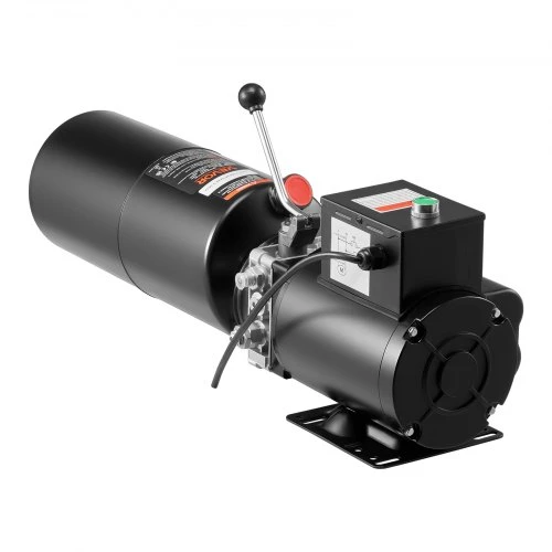 VEVOR Hidraulinis siurblys, AC 220 V, 10 kvarčių, vienpusio veikimo, 6,3 l/min, 22 MPa, juodas