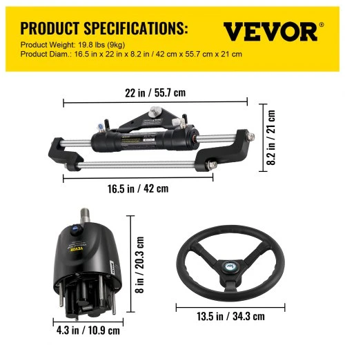 Koduva VEVOR hidraulinis valdymo komplektas HK6400A-3, iki 300 AG