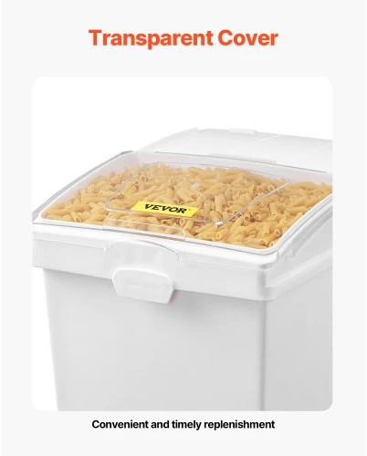Koduva VEVOR ingredientų dėžė, 33,3 l, PP, su ratukais, su semtuvėliu ir slankiu dangčiu, 3 vnt.