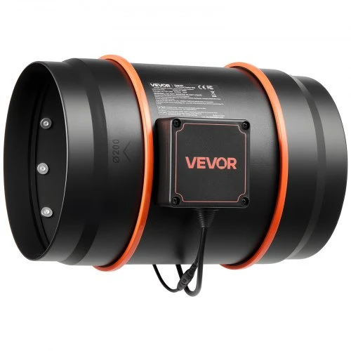 Ventiliatorius Koduva VEVOR inline duct fan kit su anglies filtru, 1372 m³/h, 203 mm, HF-200PE