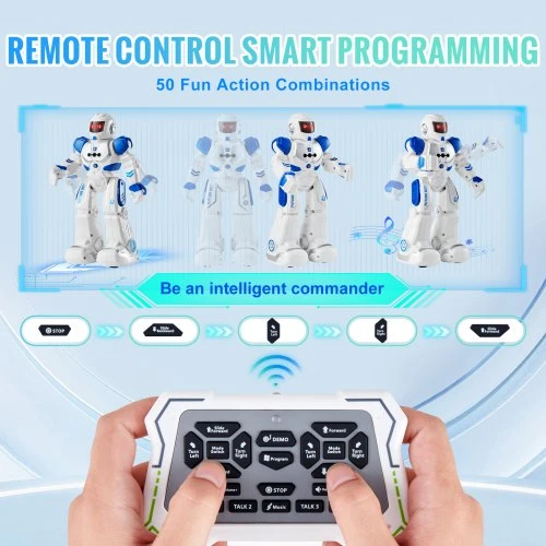 VEVOR Interaktyvus programuojamas robotas vaikams, valdomas gestais, su nuotolinio valdymo pultu