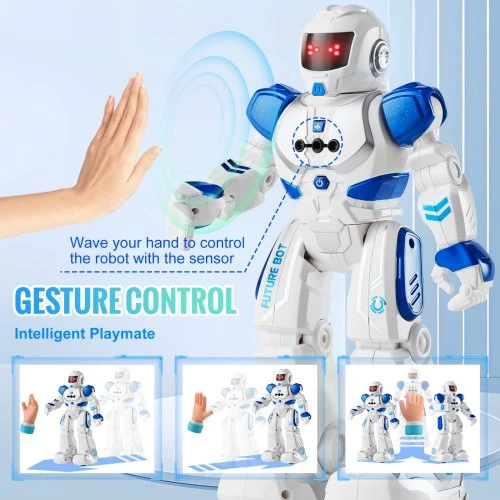 VEVOR Interaktyvus programuojamas robotas vaikams, valdomas gestais, su nuotolinio valdymo pultu