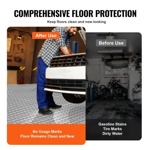 Koduva VEVOR interlocking garažo plytelės, 25 vnt., 12 x 12 x 0,53 col. sidabrinės