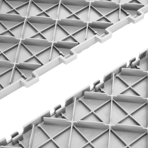 Koduva VEVOR interlocking garažo plytelės, 25 vnt., 12 x 12 x 0,53 col. sidabrinės