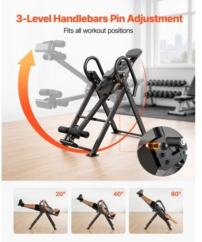 VEVOR Inversijos stalas, 136 kg, juodas ir pilkas, QD002C