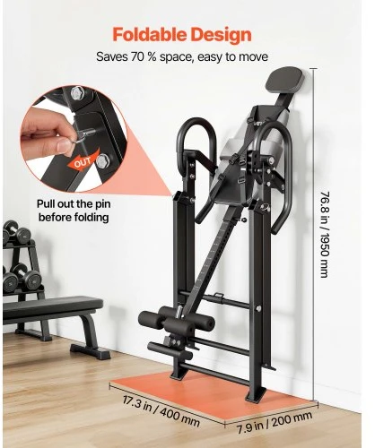 VEVOR Inversijos stalas, 136 kg, juodas ir pilkas, QD002C