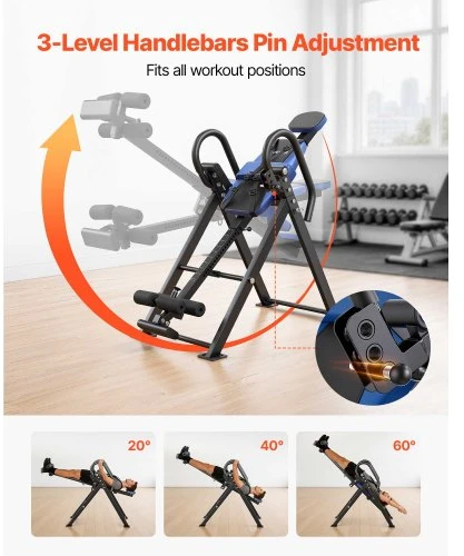 Koduva VEVOR inversion table QD002C, 136 kg, mėlyna ir juoda