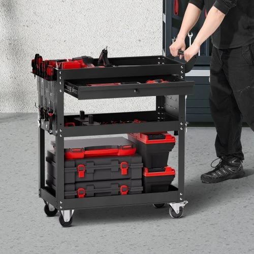 VEVOR Įrankių vežimėlis, 4 aukštų, juodas, 160 kg, T271401