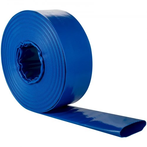 VEVOR Išleidimo žarna, 76 mm x 32 m, PVC plokščia žarna su spaustukais, mėlyna