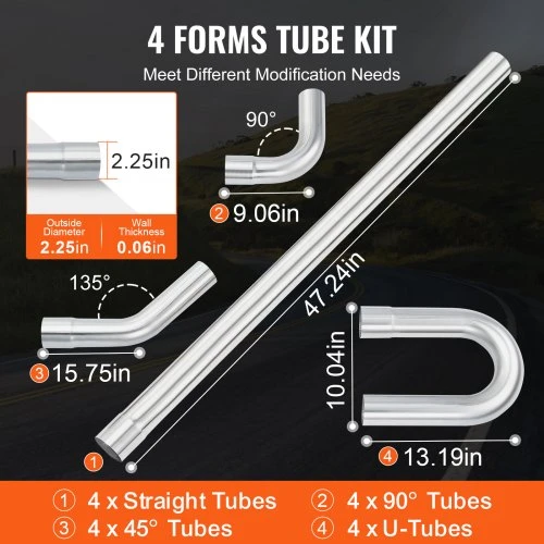VEVOR Išmetimo komplektas, 16 vnt., universalus DIY su slip-fit jungtimi