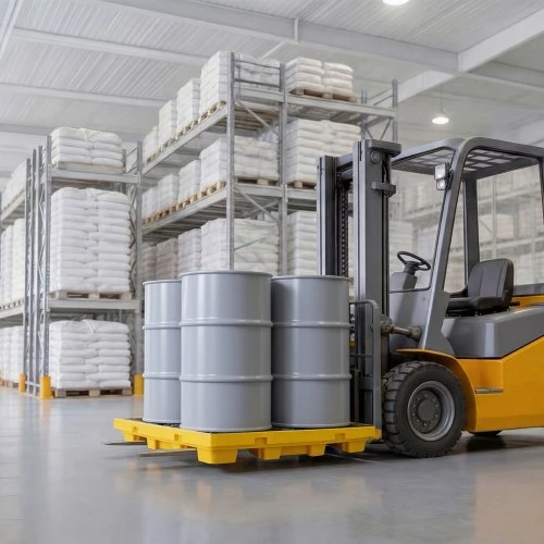 Koduva VEVOR išsiliejimų sulaikymo padėklas 4 statinėms, žemo profilio platforma, 117,4 l, 4000 kg, 1305x1280x150 mm, geltonas