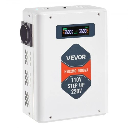 Koduva VEVOR įtampos keitiklis, 2000VA, 110V į 220V, su 2 EU lizdais, USB ir Type-C, HYDXMG--2000VA