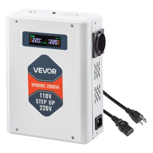 Koduva VEVOR įtampos keitiklis, 2000VA, 110V į 220V, su 2 EU lizdais, USB ir Type-C, HYDXMG--2000VA
