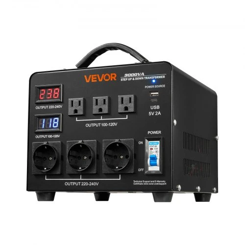 VEVOR Įtampos keitiklis, 3000VA, HYOG-3000VA, 110V į 220V ir 220V į 110V