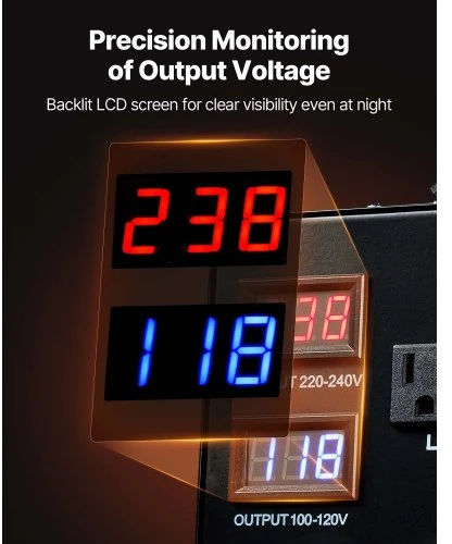 VEVOR Įtampos keitiklis, 3000VA, HYOG-3000VA, 110V į 220V ir 220V į 110V