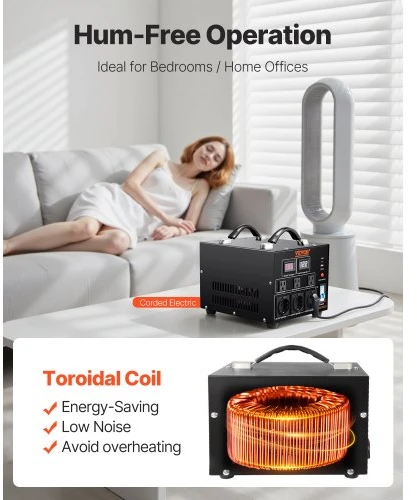 Koduva VEVOR įtampos keitiklis-transformatorius, 3000 W, SV-3000VA