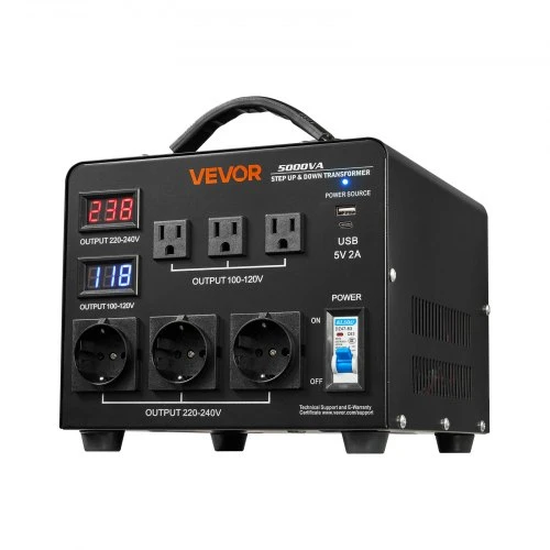 Koduva VEVOR įtampos keitiklis-transformatorius 5000VA, 110V/220V, HYOG-5000VA