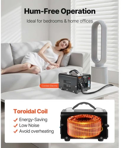 Koduva VEVOR įtampos keitiklis transformatorius, 1500VA, 110V/220V