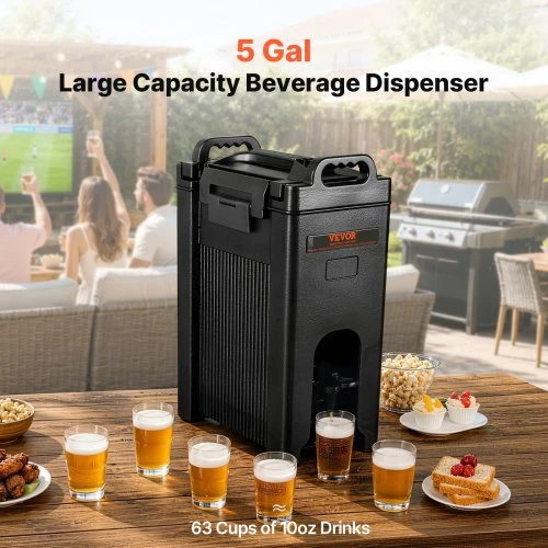 VEVOR Izoliuotas gėrimų dispenseris, 18,9 l, LDPE, karštiems ir šaltiems gėrimams