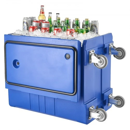 VEVOR Izoliuotas maisto dėklų vežimėlis BW-120, mėlynas, 120 l