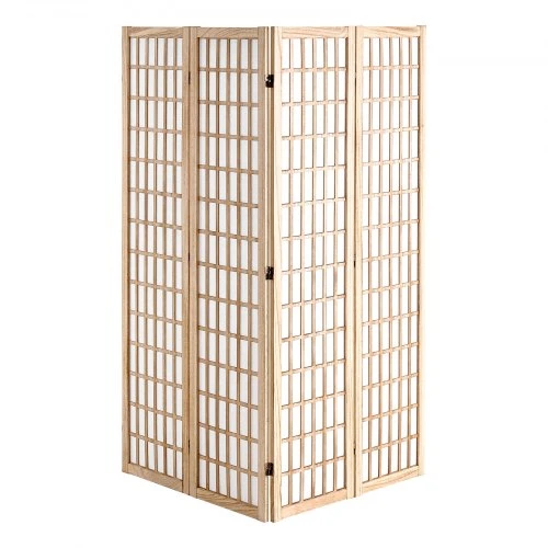 VEVOR Japoniška kambario pertvara, 4 panelių, natūrali