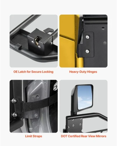 VEVOR Jeep vamzdinės durys, 2 durų, skirtos Jeep Wrangler JL ir Gladiator JT