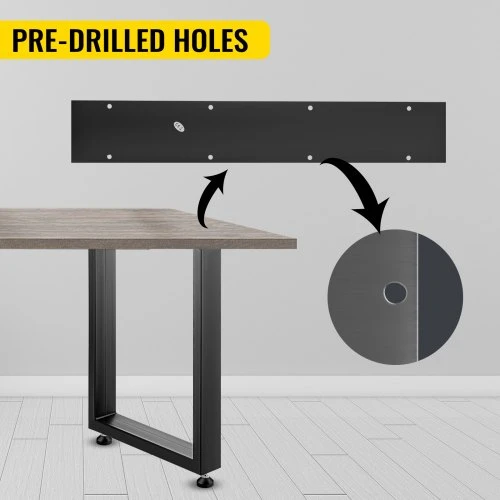 VEVOR Juodos metalinės stalų kojelės, 2 vnt., plieninės, 720 x 600 mm