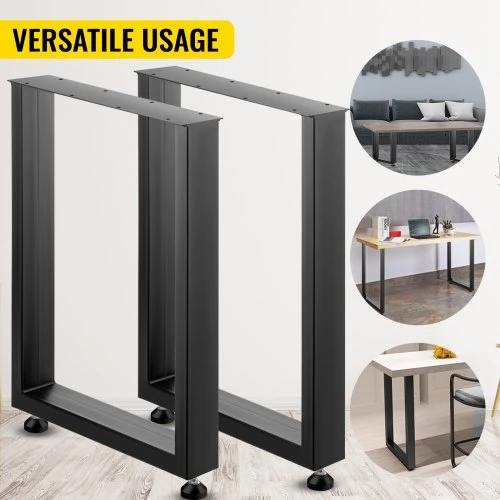 VEVOR Juodos metalinės stalų kojelės, 2 vnt., plieninės, 720 x 600 mm